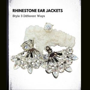 Rhinestone Crown Ear Jackets EUC